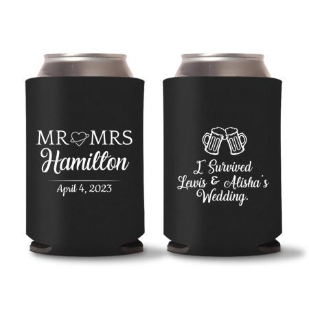 Wedding Koozies Custom - Black - 01