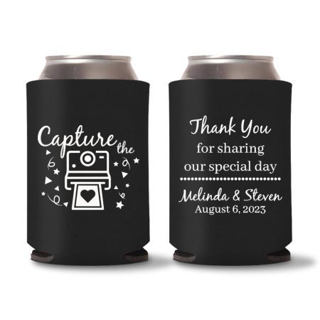 Wedding Koozies Custom - Black - 30