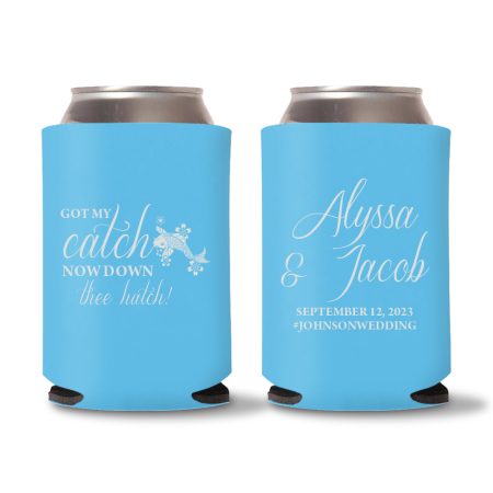 Wedding Koozies Custom - Cyan - 20