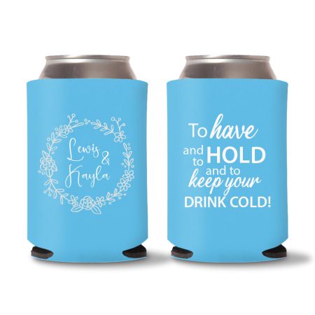Wedding Koozies Custom - Cyan - 25