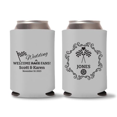 Wedding Koozies Custom - Gray - 15