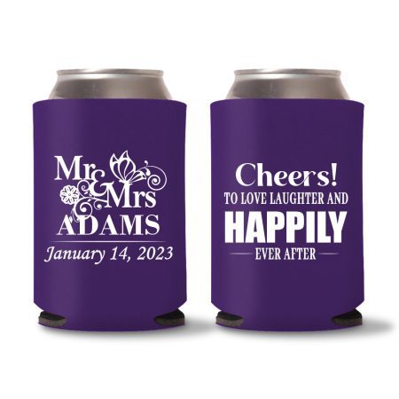 Wedding Koozies Custom - Purple - 08