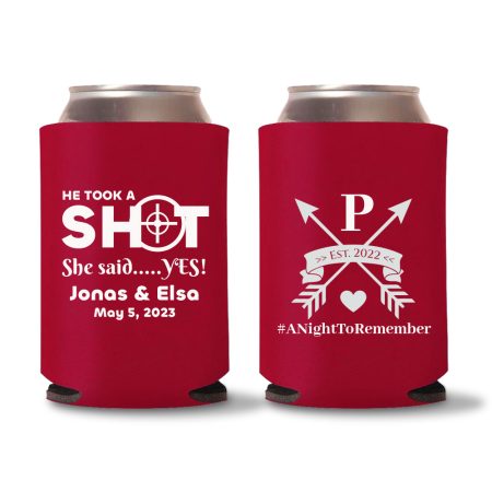Wedding Koozies Custom - Red - 23