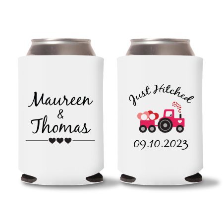 Wedding Koozies Custom - White - 13