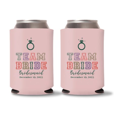 Bride & Groom Koozies D11- Baby Pink