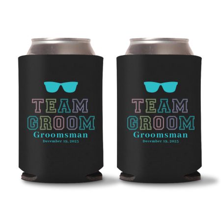Bride & Groom Koozies D12-Black