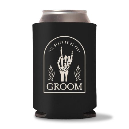 Bride & Groom Koozies D3-Black