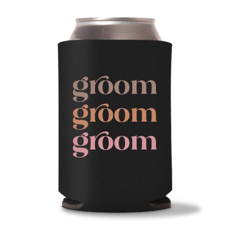 Bride & Groom Koozies D4 - Black
