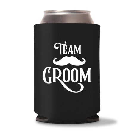 Bride & Groom Koozies D7-Black