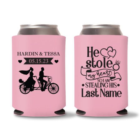 Couple Illustration Koozies D2 - Baby Pink
