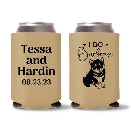 Custom Dog Illustration Koozies D7-Light Brown