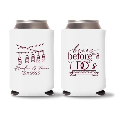 Custom Engagement Koozies D1- White