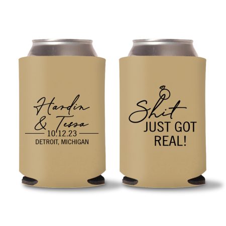 Custom Engagement Koozies D6 - Light brown