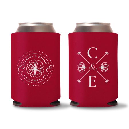 Custom Monogram Koozies D1- Red