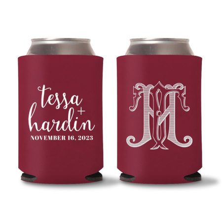 Custom Monogram Koozies D14- Red