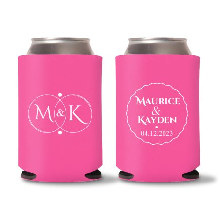 Custom Monogram Koozies D3- Pink
