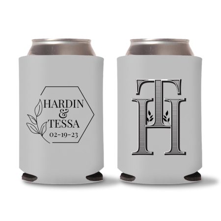Custom Monogram Koozies D6 - Gray