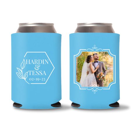 Custom Photo Illustration Koozies D2 - Cyan