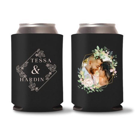 Custom Photo Illustration Koozies D3 - Black