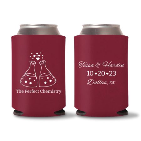 Custom Wedding Koozies D33 -Red