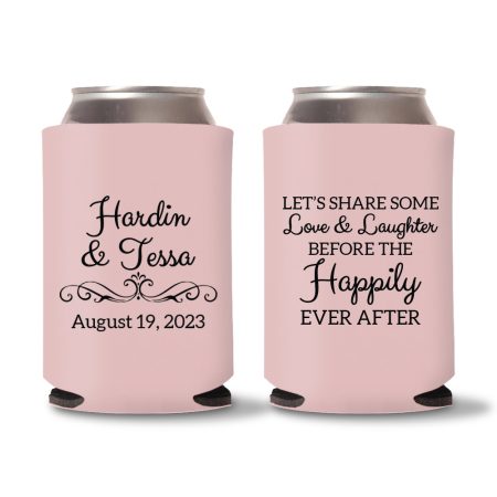 Custom Wedding Koozies D36 - Baby Pink