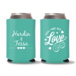 Custom Wedding Koozies D41- Teal