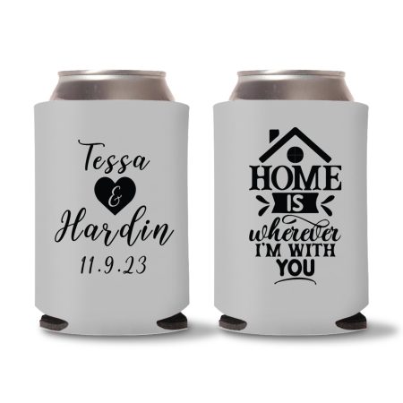 Custom Wedding Koozies D43- Gray