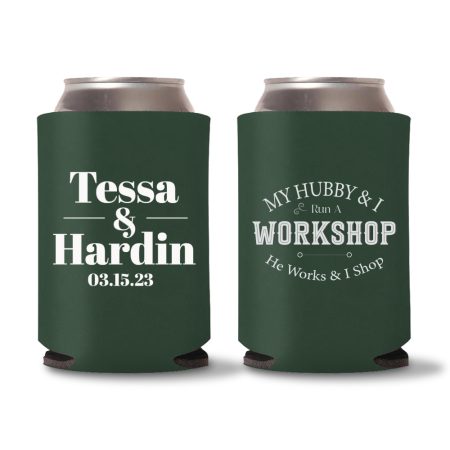 Custom Wedding Koozies D46- Green