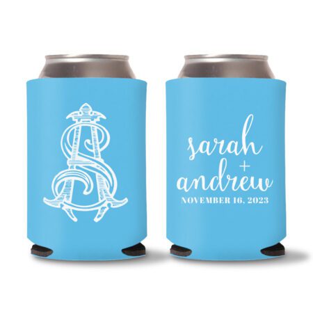 Monogram Koozies D13 - Cyan
