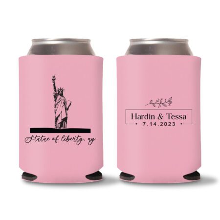 Wedding Venue Koozies D2 - Baby Pink