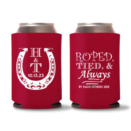 11. Country Wedding Koozies - Red