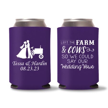 9. Country Wedding Koozies - Purple