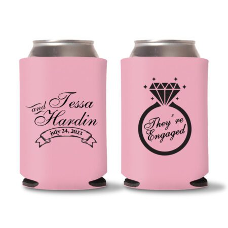 Engagement Koozies D16 - Baby Pink