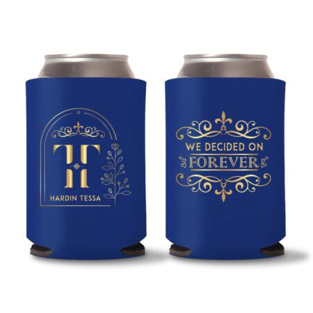 Monogram Wedding Koozies D20- Blue