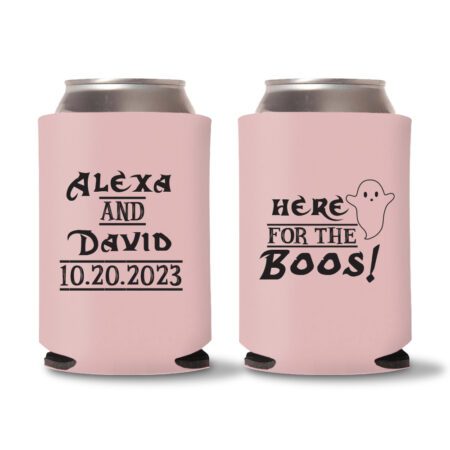 3. Baby Pink - Halloween Wedding Can Coolers