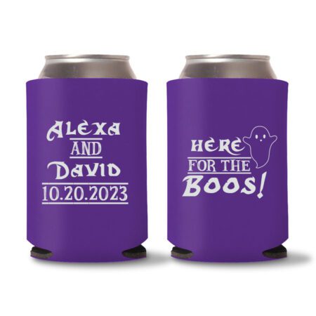 3. Purple - Halloween Wedding Can Coolers