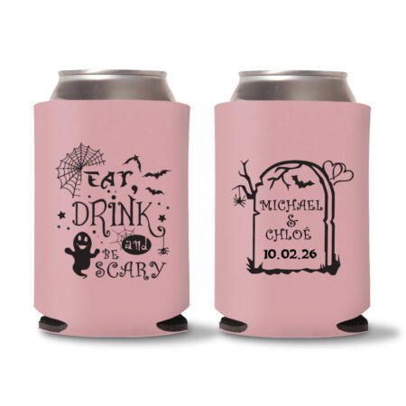 5. Wedding Halloween Koozies - Dusty Rose